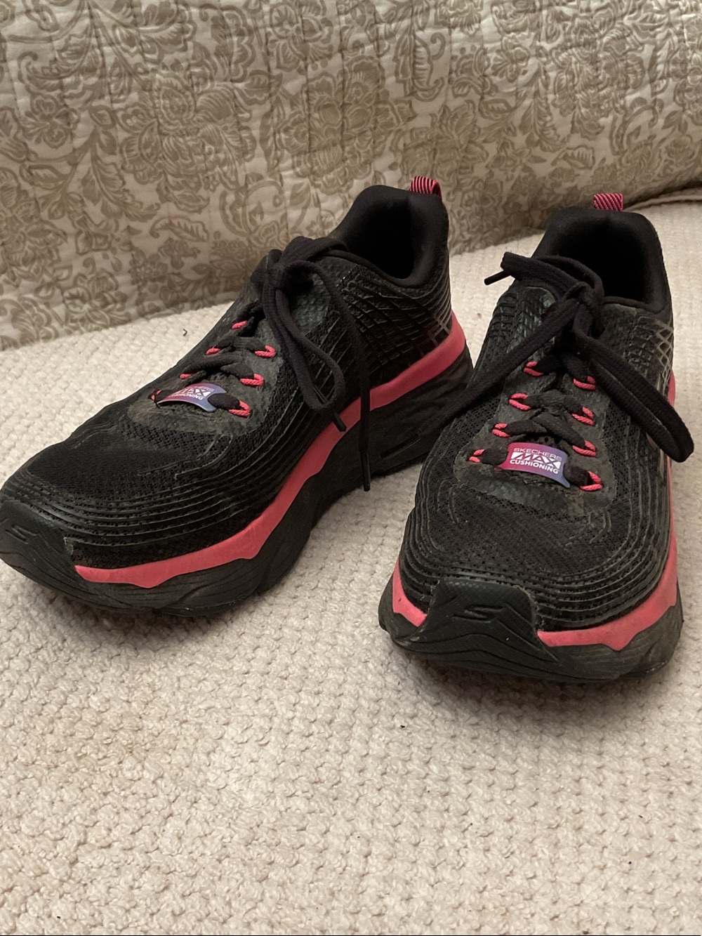 Skechers Black with Pink Trim Athletic Sneakers